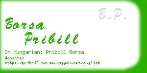borsa pribill business card